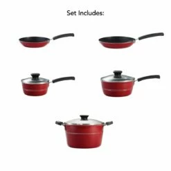 Tramontina Sicilia 8 Pc Aluminum Nonstick Cookware Set - Raspberry 17 Tramontina Sicilia 8 Pc Aluminum Nonstick Cookware Set - Raspberry -Deals Tramontina Store 80149044IXM002G