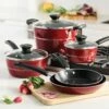 Tramontina Sicilia 8 Pc Aluminum Nonstick Cookware Set - Raspberry