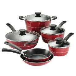 Tramontina Sicilia 10 Pc Aluminum Nonstick Cookware Set - Raspberry 18 Tramontina Sicilia 10 Pc Aluminum Nonstick Cookware Set - Raspberry -Deals Tramontina Store 80149045IXM001G