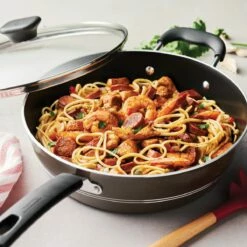Tramontina Sicilia 4.5 Qt Aluminum Nonstick Covered Chef''s Pan - Hazelnut