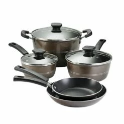 Tramontina Sicilia 8 Pc Aluminum Nonstick Cookware Set - Hazelnut -Deals Tramontina Store 80149057IXM001G