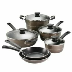 Tramontina Sicilia 10 Pc Aluminum Nonstick Cookware Set - Hazelnut 18 Tramontina Sicilia 10 Pc Aluminum Nonstick Cookware Set - Hazelnut -Deals Tramontina Store 80149058IXM001G