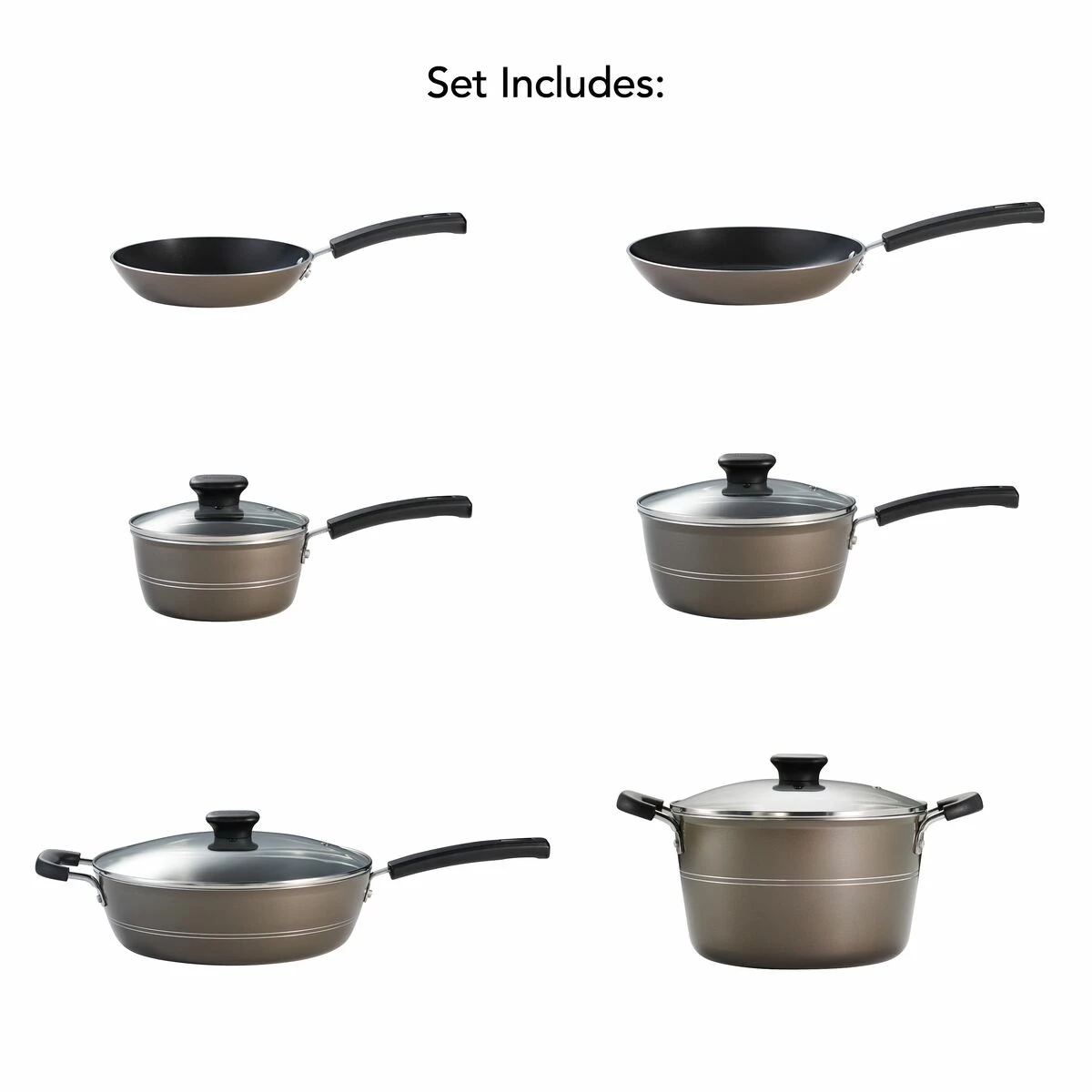 Tramontina Sicilia 10 Pc Aluminum Nonstick Cookware Set - Hazelnut 8 Tramontina Sicilia 10 Pc Aluminum Nonstick Cookware Set - Hazelnut - Image 8