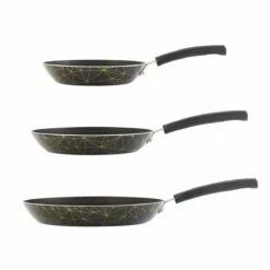 Tramontina 3 Pk Aluminum Nonstick Fry Pans - Black And Gold Pattern -Deals Tramontina Store 80149059IXM003G