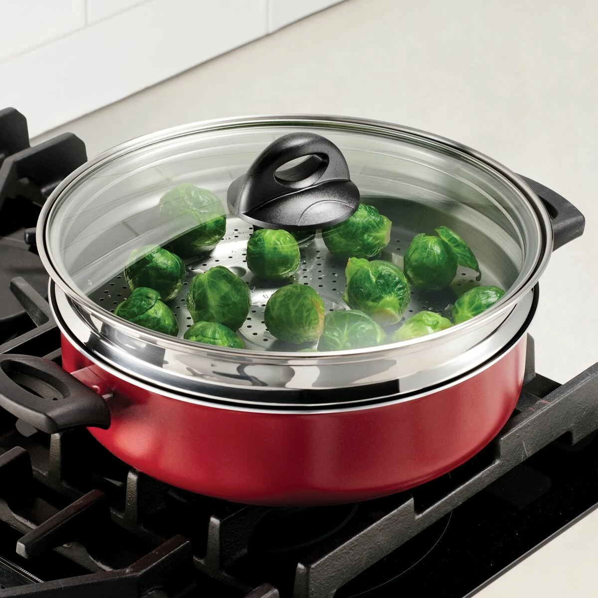 Tramontina 4 Qt Covered Nonstick Pan With Steamer 5 Tramontina 4 Qt Covered Nonstick Pan With Steamer - Image 5