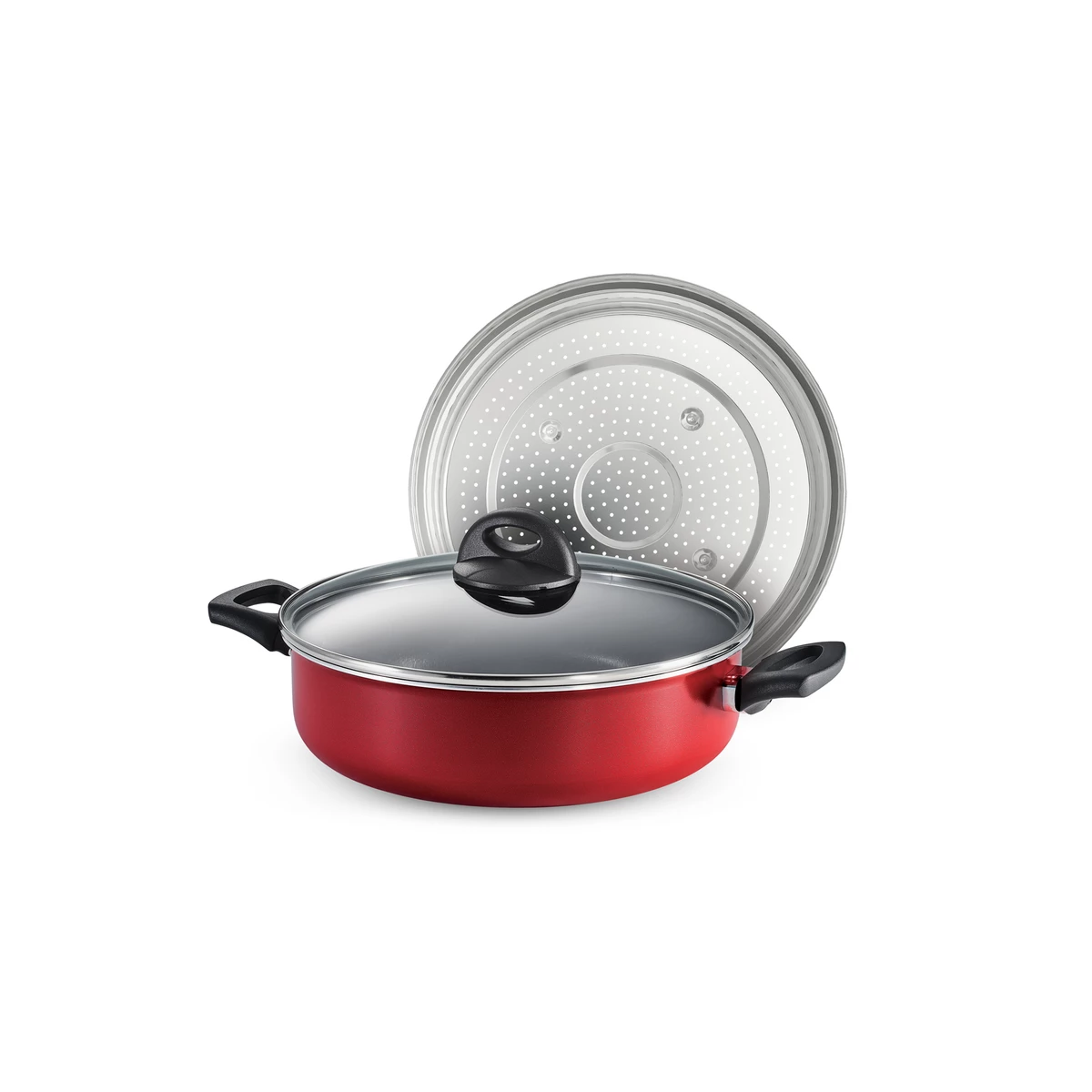 Tramontina 4 Qt Covered Nonstick Pan With Steamer 2 Tramontina 4 Qt Covered Nonstick Pan With Steamer - Image 2