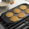 Tramontina Reversible Double-Burner Grill-Griddle -Black With Metallic Speckles