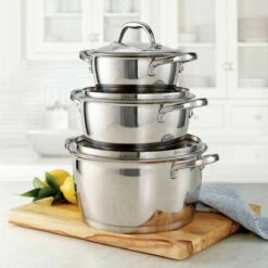 Tramontina Gourmet Selection 6 Pc Stainless Steel Stackable Pots And Pans -Deals Tramontina Store 80154547IXM001G