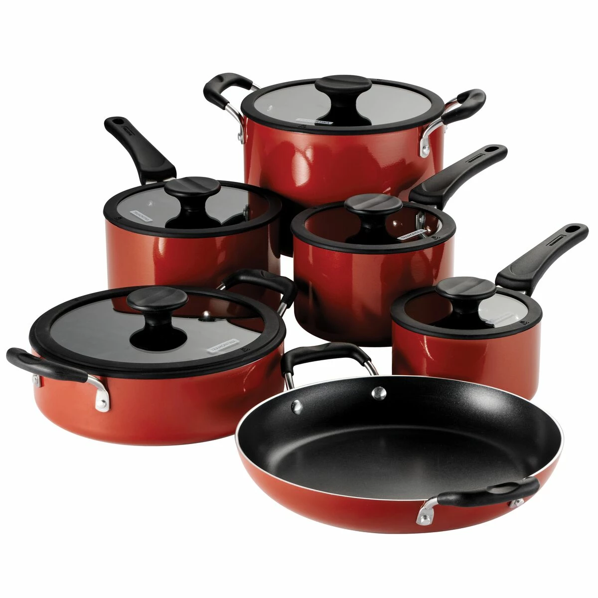 Tramontina Nesting 11 Pc Nonstick Cookware Set - Red 2 Tramontina Nesting 11 Pc Nonstick Cookware Set - Red - Image 2