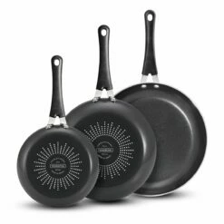 Tramontina 3 Pk Aluminum Fry Pan Set - Charcoal Gray