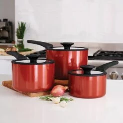 Tramontina Nesting 6 Pc Nonstick Sauce Pan Set - Red 11 Tramontina Nesting 6 Pc Nonstick Sauce Pan Set - Red -Deals Tramontina Store 80156065IXM004G