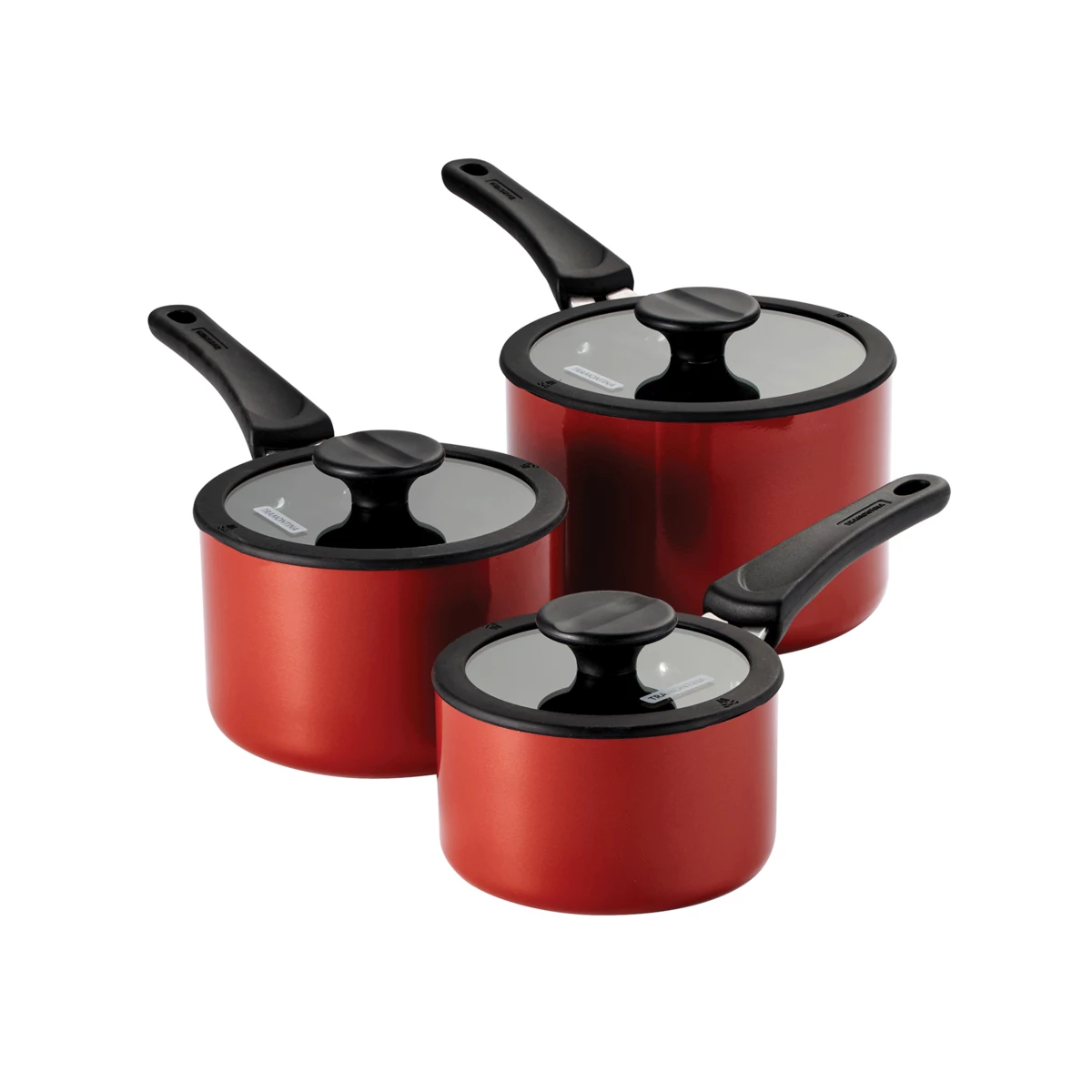 Tramontina Nesting 6 Pc Nonstick Sauce Pan Set - Red 2 Tramontina Nesting 6 Pc Nonstick Sauce Pan Set - Red - Image 2