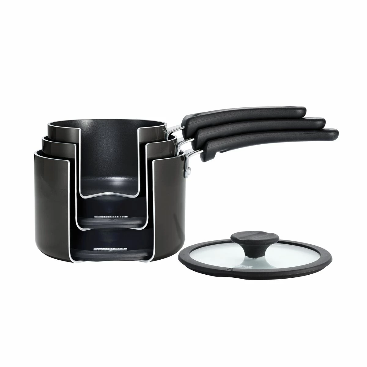 Tramontina Nesting 6 Pc Nonstick Sauce Pan Set - Gray 6 Tramontina Nesting 6 Pc Nonstick Sauce Pan Set - Gray - Image 6