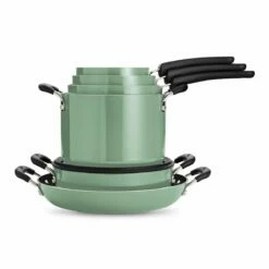 Tramontina 11 Pc Nonstick Nesting Cookware Set - Sage -Deals Tramontina Store 80156068IXM002G