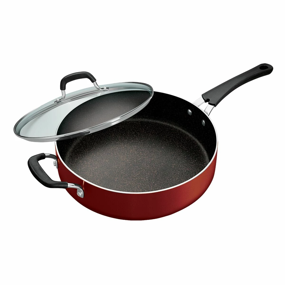 Tramontina 5.5 Qt Covered Nonstick Jumbo Cooker - Metallic Red 3 Tramontina 5.5 Qt Covered Nonstick Jumbo Cooker - Metallic Red - Image 3