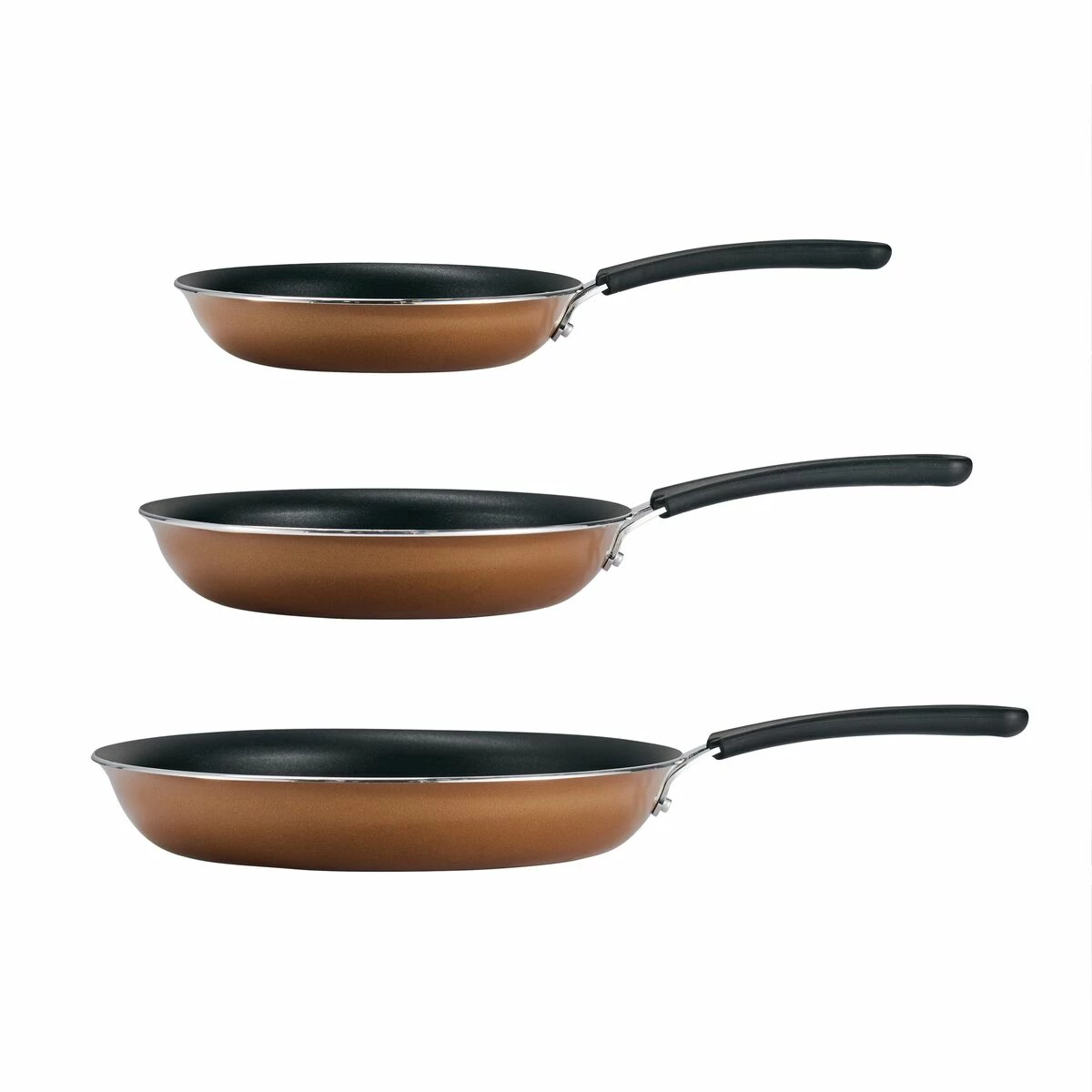 Tramontina 3 Pk Porcelain Enamel Fry Pans - Copper 5 Tramontina 3 Pk Porcelain Enamel Fry Pans - Copper - Image 5