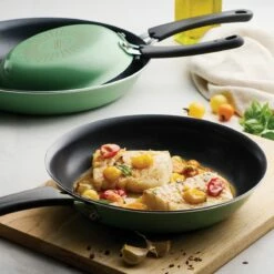 Tramontina 3 Pk Porcelain Enamel Fry Pans - Sage