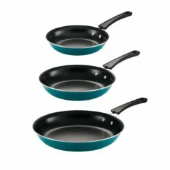 Tramontina 3 Pk Porcelain Enamel Fry Pans - Teal 13 Tramontina 3 Pk Porcelain Enamel Fry Pans - Teal -Deals Tramontina Store 80156110IXM001G