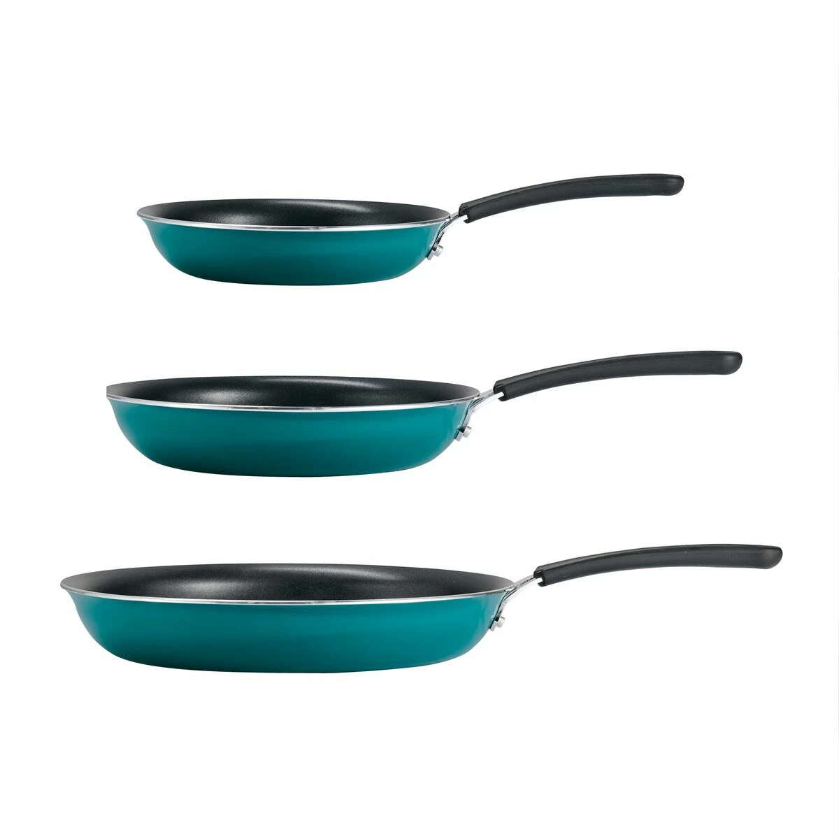 Tramontina 3 Pk Porcelain Enamel Fry Pans - Teal 6 Tramontina 3 Pk Porcelain Enamel Fry Pans - Teal - Image 6