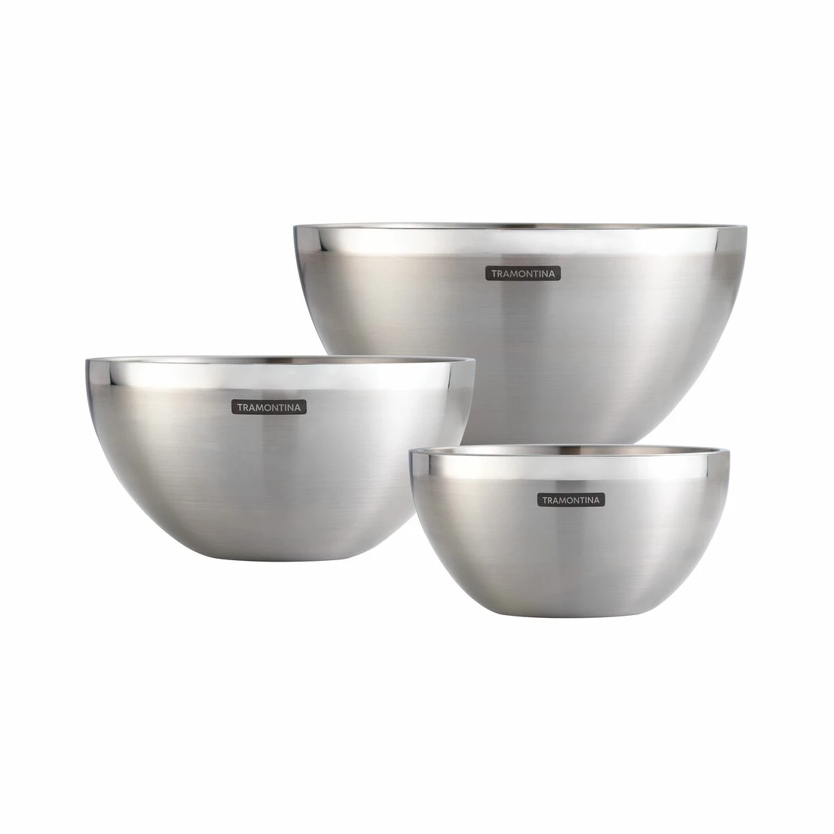 Tramontina 3 Pc Double Wall Stainless Steel Mixing Bowl Set 4 Tramontina 3 Pc Double Wall Stainless Steel Mixing Bowl Set - Image 4