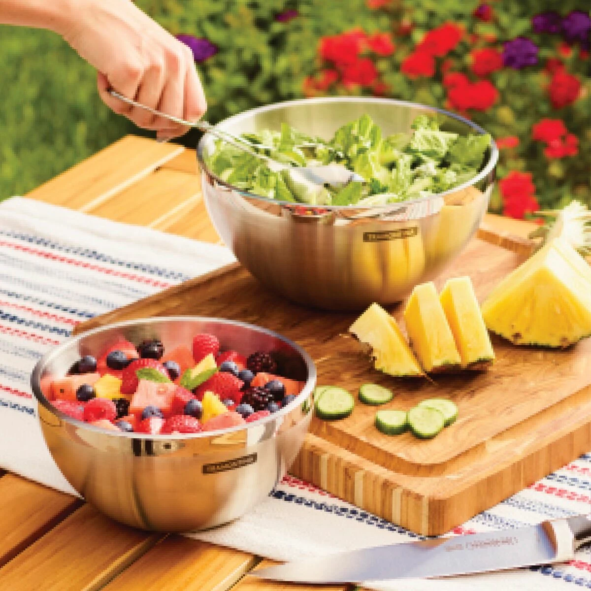 Tramontina 3 Pc Double Wall Stainless Steel Mixing Bowl Set 3 Tramontina 3 Pc Double Wall Stainless Steel Mixing Bowl Set - Image 3