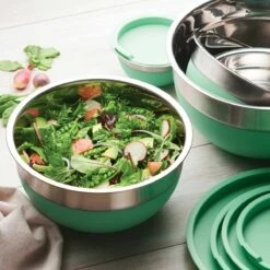Tramontina 10 Pc Covered Stainless Steel And Silicone Mixing Bowl Set - Mint Green 14 Tramontina 10 Pc Covered Stainless Steel And Silicone Mixing Bowl Set - Mint Green -Deals Tramontina Store 80202034IXM011G
