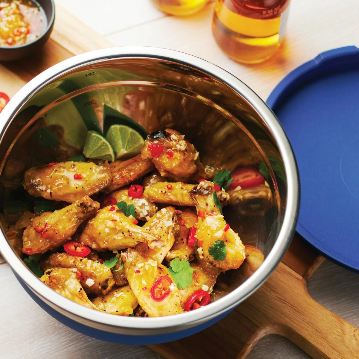 Tramontina 10 Pc Covered Stainless Steel And Silicone Mixing Bowl Set - Blue 3 Tramontina 10 Pc Covered Stainless Steel And Silicone Mixing Bowl Set - Blue - Image 3