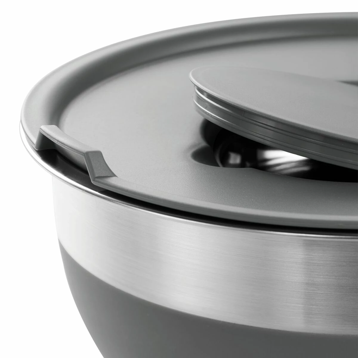 Tramontina 10 Pc Covered Stainless Steel And Silicone Mixing Bowl Set With Grating Tools - Charcoal Gray 4 Tramontina 10 Pc Covered Stainless Steel And Silicone Mixing Bowl Set With Grating Tools - Charcoal Gray - Image 4