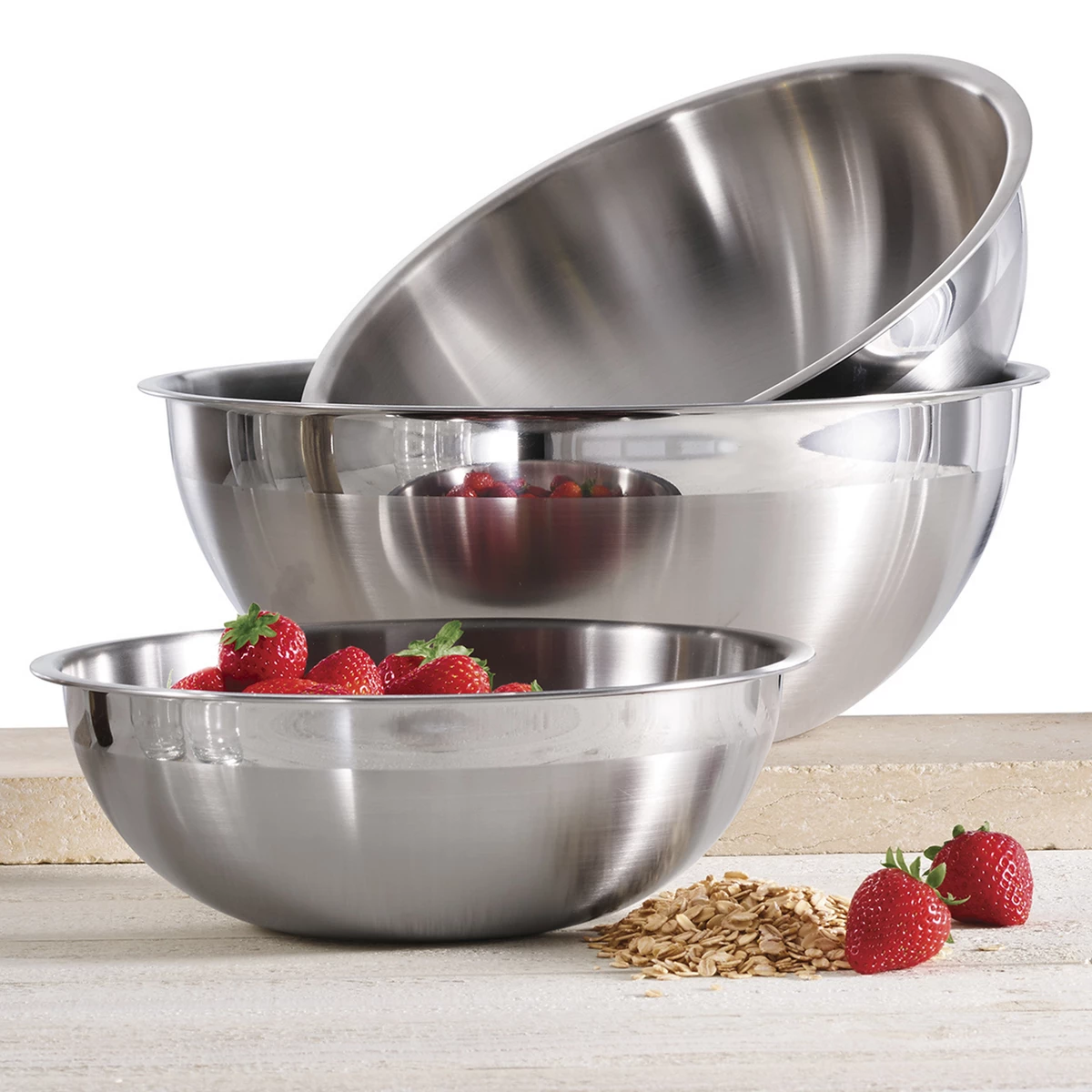 Tramontina 3 Pc Low Profile Stainless Steel Mixing Bowl Set 2 Tramontina 3 Pc Low Profile Stainless Steel Mixing Bowl Set - Image 2