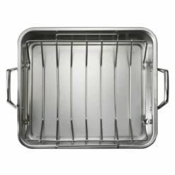 Tramontina Prima 16.5 In Stainless Steel Deep Roasting Pan - Includes Basting Grill & V-Rack 9 Tramontina Prima 16.5 In Stainless Steel Deep Roasting Pan - Includes Basting Grill & V-Rack -Deals Tramontina Store 80203006IXM003G
