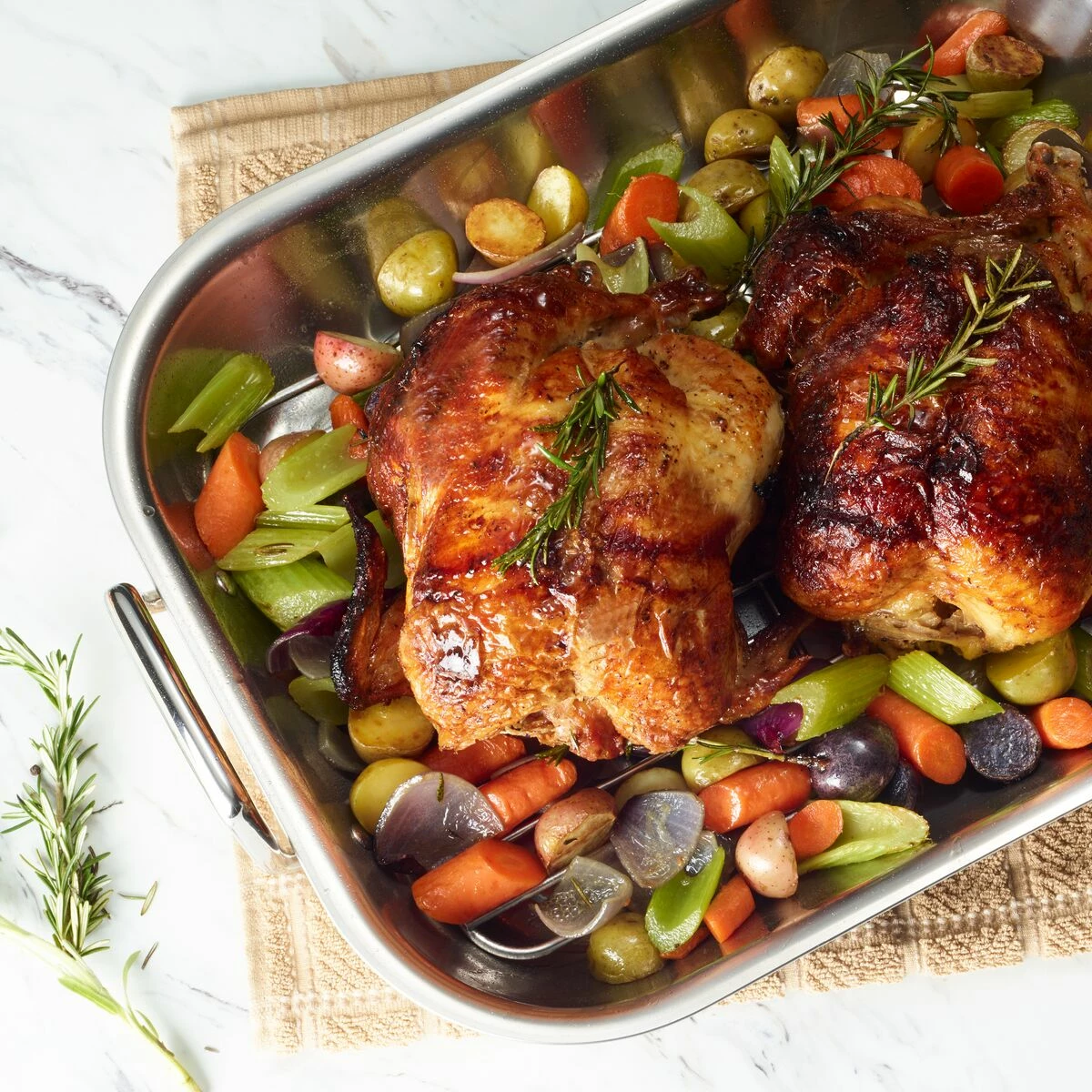 Tramontina Prima 18.75 In Stainless Steel Flared Edge Roasting Pan - Includes Basting Rack 1 Tramontina Prima 18.75 In Stainless Steel Flared Edge Roasting Pan - Includes Basting Rack