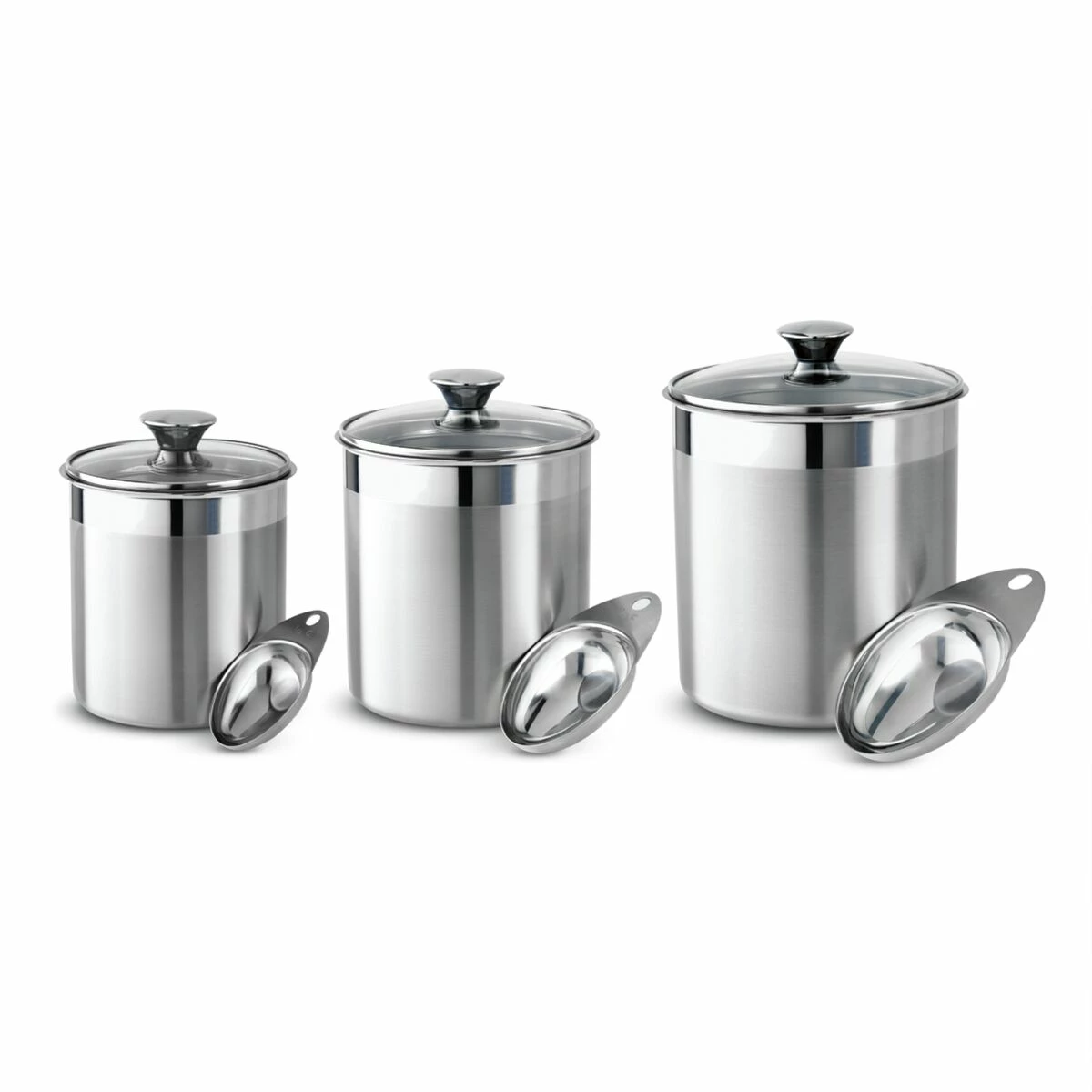 Tramontina 6 Pc Stainless Steel Covered Canister And Scoop Set 3 Tramontina 6 Pc Stainless Steel Covered Canister And Scoop Set - Image 3