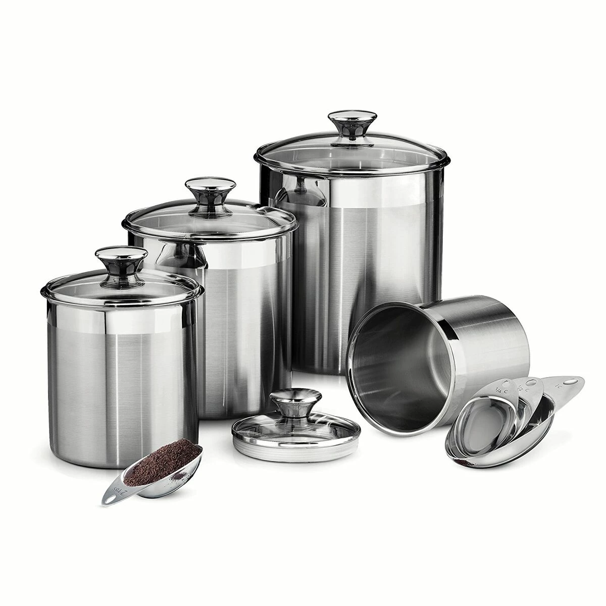 Tramontina 8 Pc Stainless Steel Covered Canister And Scoop Set 3 Tramontina 8 Pc Stainless Steel Covered Canister And Scoop Set - Image 3