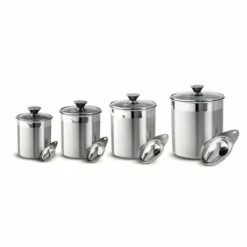Tramontina 8 Pc Stainless Steel Covered Canister And Scoop Set 7 Tramontina 8 Pc Stainless Steel Covered Canister And Scoop Set -Deals Tramontina Store 80204527IXM002G