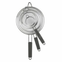 Tramontina 3 Pk Stainless Steel Mesh Strainers With Silicone Grip -Deals Tramontina Store 80206537IXM001G