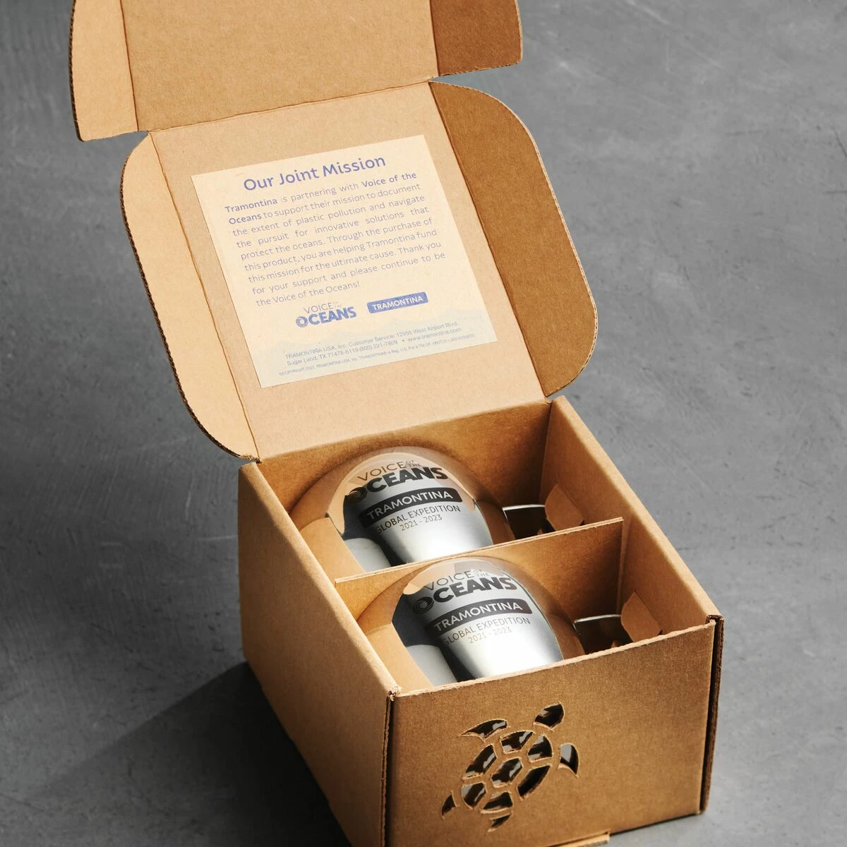 Tramontina 2 Pk Stainless Steel Double-Wall Cups - Voice Of The Oceans Limited Edition 2 Tramontina 2 Pk Stainless Steel Double-Wall Cups - Voice Of The Oceans Limited Edition - Image 2