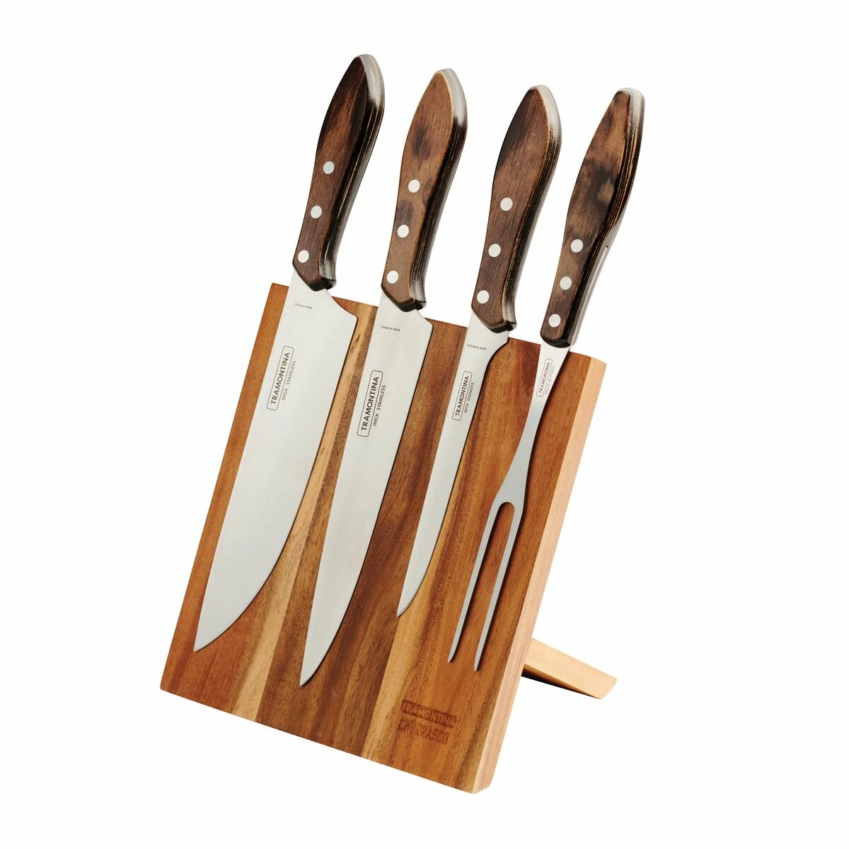 Tramontina Churrasco BBQ 5 Pc Cutlery Set With Magnetic Block 2 Tramontina Churrasco BBQ 5 Pc Cutlery Set With Magnetic Block - Image 2