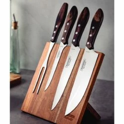 Tramontina Churrasco BBQ 5 Pc Cutlery Set With Magnetic Block