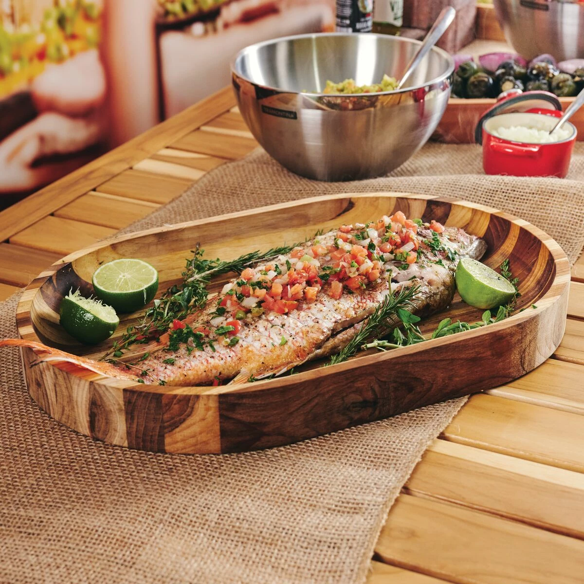 Tramontina Churrasco BBQ Teak Wood Serving Platter 2 Tramontina Churrasco BBQ Teak Wood Serving Platter - Image 2