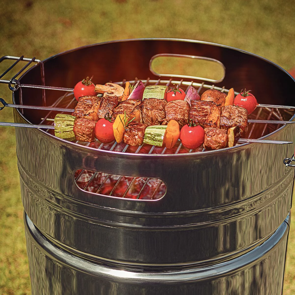 Tramontina 15.5 In Stainless Steel Round BBQ Charcoal Grill With Lid 9 Tramontina 15.5 In Stainless Steel Round BBQ Charcoal Grill With Lid - Image 9