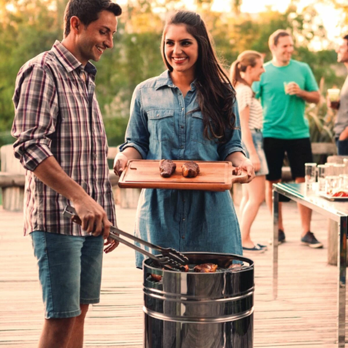 Tramontina 15.5 In Stainless Steel Round BBQ Charcoal Grill With Lid 11 Tramontina 15.5 In Stainless Steel Round BBQ Charcoal Grill With Lid - Image 11