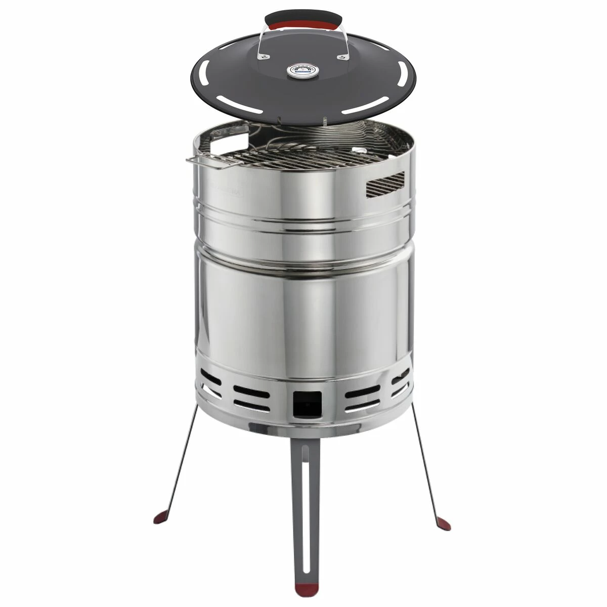 Tramontina 15.5 In Stainless Steel Round BBQ Charcoal Grill With Lid 2 Tramontina 15.5 In Stainless Steel Round BBQ Charcoal Grill With Lid - Image 2