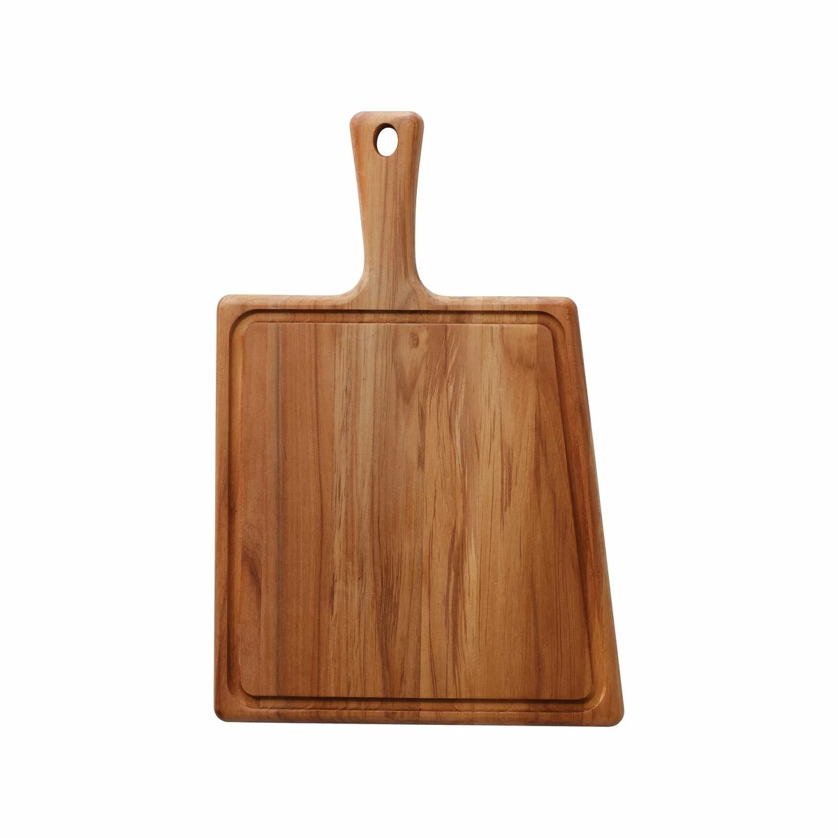 Tramontina 15.75 In X 10.5 In Teak Wood Rectangle Cutting Board With Handle & Groove 3 Tramontina 15.75 In X 10.5 In Teak Wood Rectangle Cutting Board With Handle & Groove - Image 3
